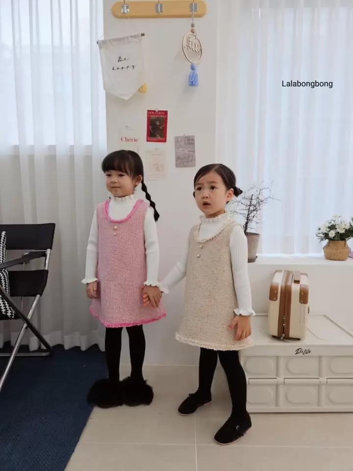 Lalabongbong - Korean Children Fashion - #fashionkids - Frill Knit Tee - 6