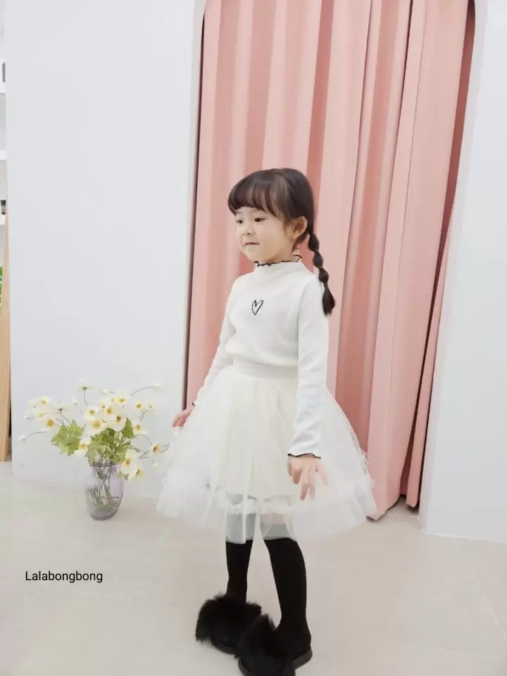 Lalabongbong - Korean Children Fashion - #fashionkids - Heart Terry Tee - 2