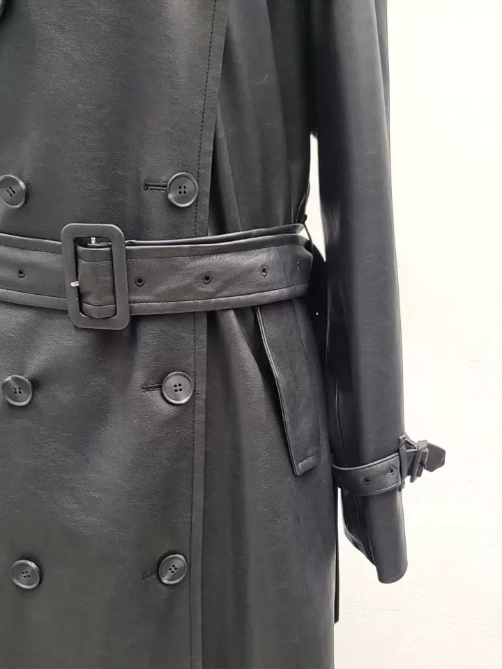 Lefave - Korean Women Fashion - #momslook - Leather Coat - 2