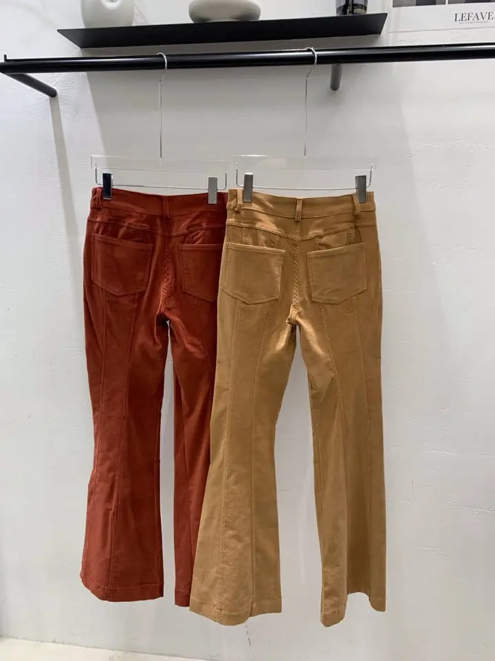 Lefave - Korean Women Fashion - #romanticstyle - Suede Bootscut Pants