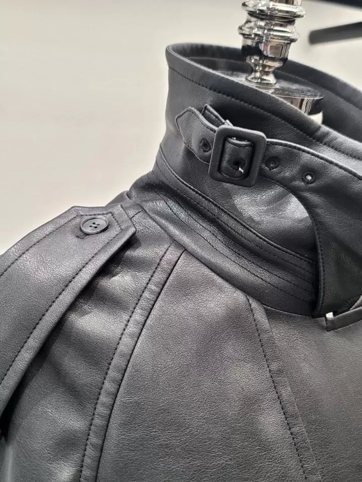 Lefave - Korean Women Fashion - #thelittlethings - Leather Coat