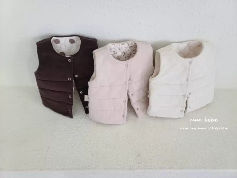 Mac - Korean Baby Fashion - #babyfever - Cloud Quilting Reversible Vest - 10
