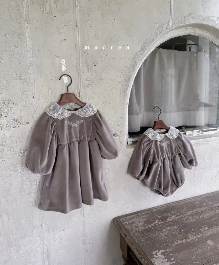 Marron Kid - Korean Baby Fashion - #babyboutique - Rozly Veloure Bodysuit - 9