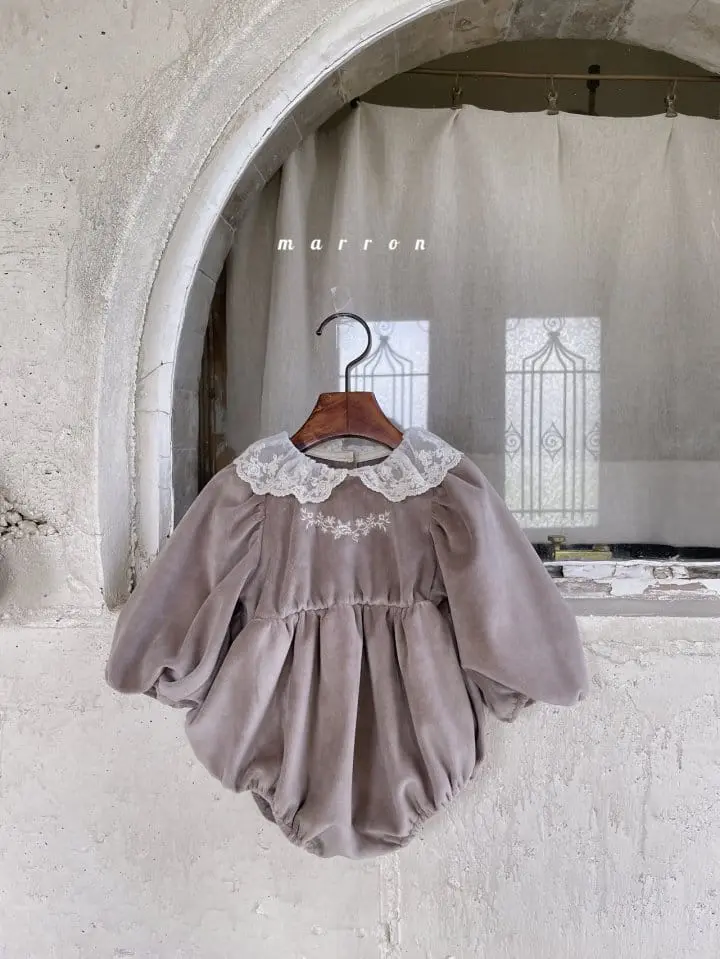 Marron Kid - Korean Baby Fashion - #babyboutiqueclothing - Rozly Veloure Bodysuit - 11
