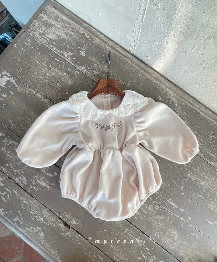 Marron Kid - Korean Baby Fashion - #babyoutfit - Rozly Veloure Bodysuit - 5