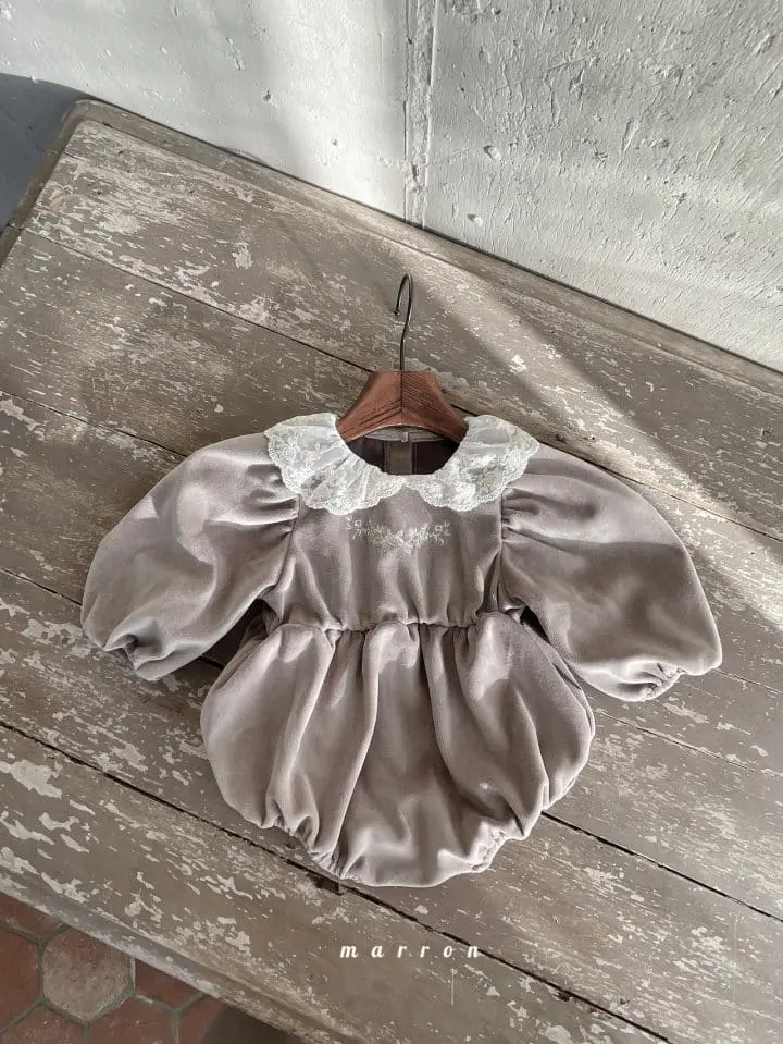Marron Kid - Korean Baby Fashion - #babywear - Rozly Veloure Bodysuit - 6