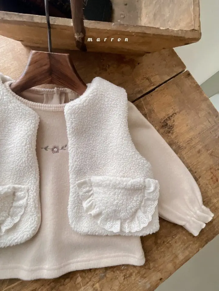Marron Kid - Korean Children Fashion - #Kfashion4kids - Lace Pocket Vest - 7