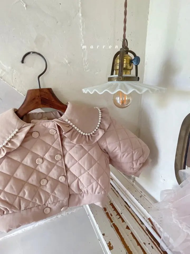 Marron Kid - Korean Children Fashion - #childofig - Pearl Collar Jacket - 4