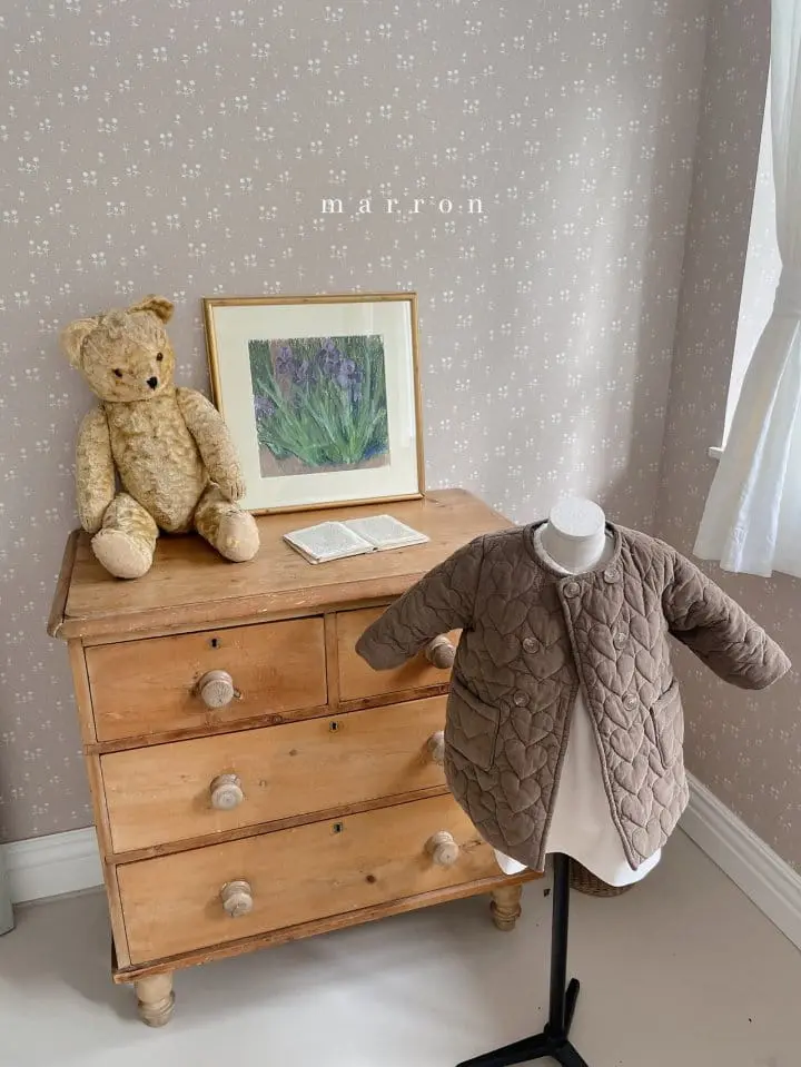 Marron Kid - Korean Children Fashion - #childofig - Heart Quilting Jacket with Collar - 3