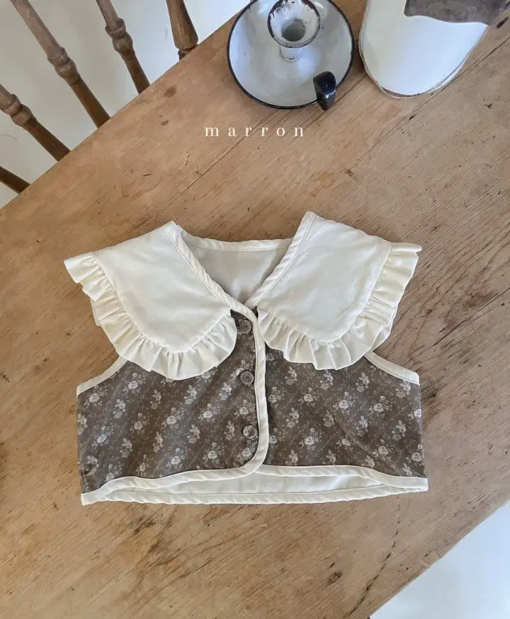 Marron Kid - Korean Children Fashion - #childrensboutique - Rose Collar Vest