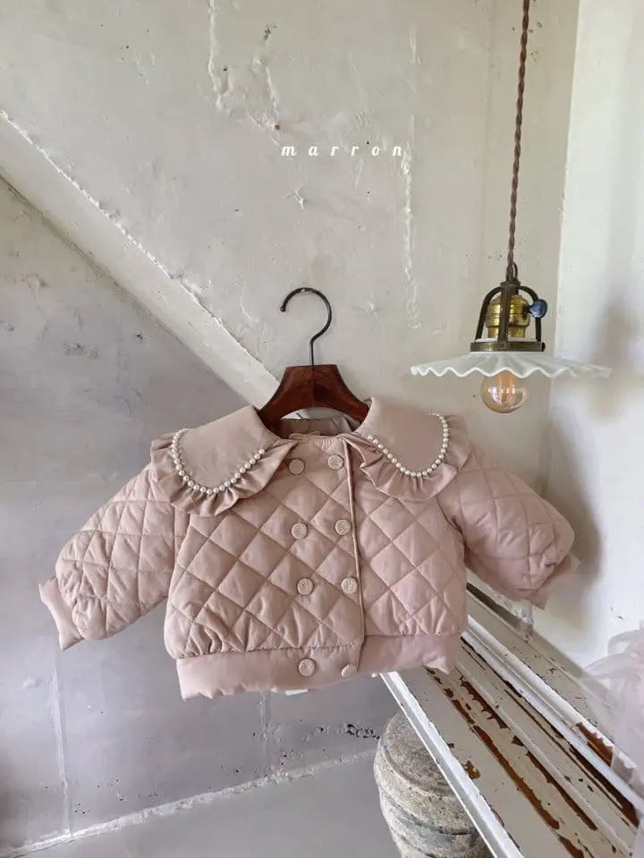 Marron Kid - Korean Children Fashion - #childrensboutique - Pearl Collar Jacket - 5