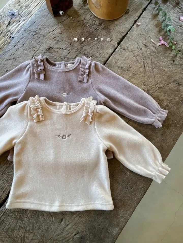 Marron Kid - Korean Children Fashion - #childrensboutique - Avene Embroidery Tee - 2