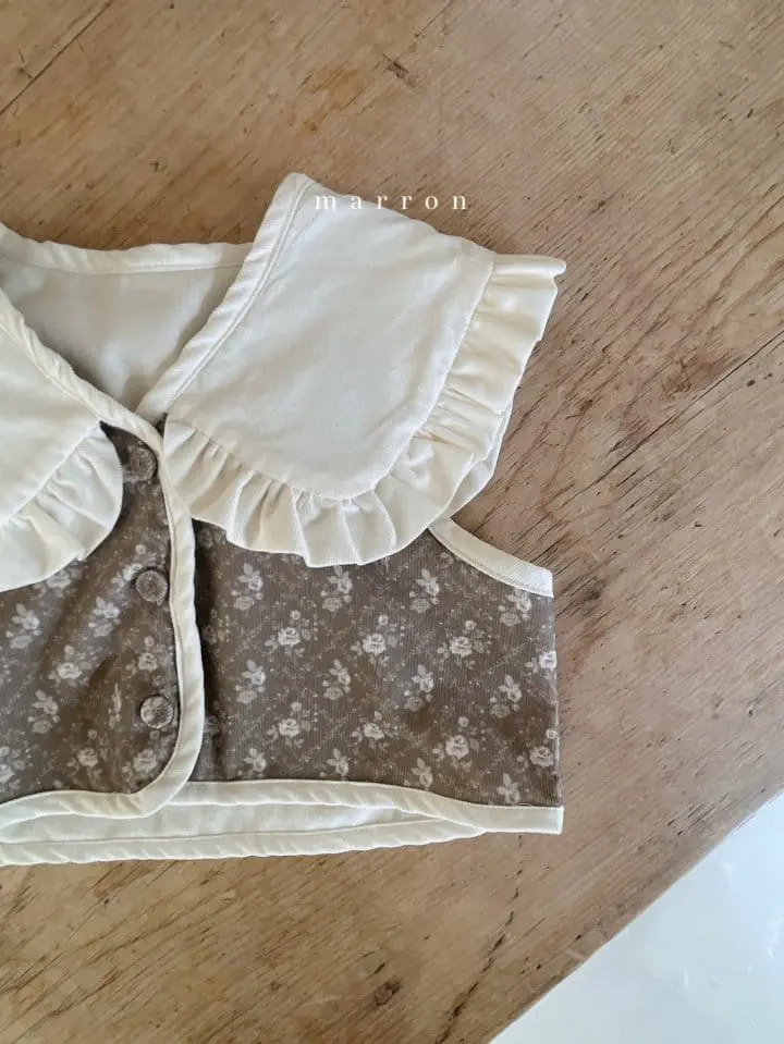 Marron Kid - Korean Children Fashion - #designkidswear - Rose Collar Vest - 2