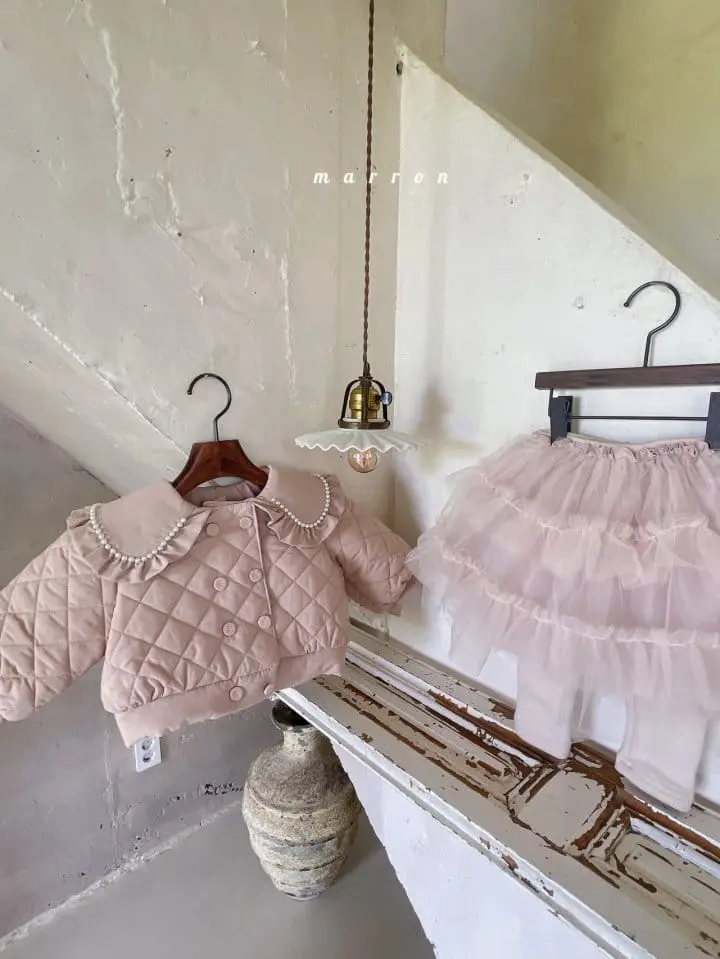 Marron Kid - Korean Children Fashion - #designkidswear - Pearl Collar Jacket - 6