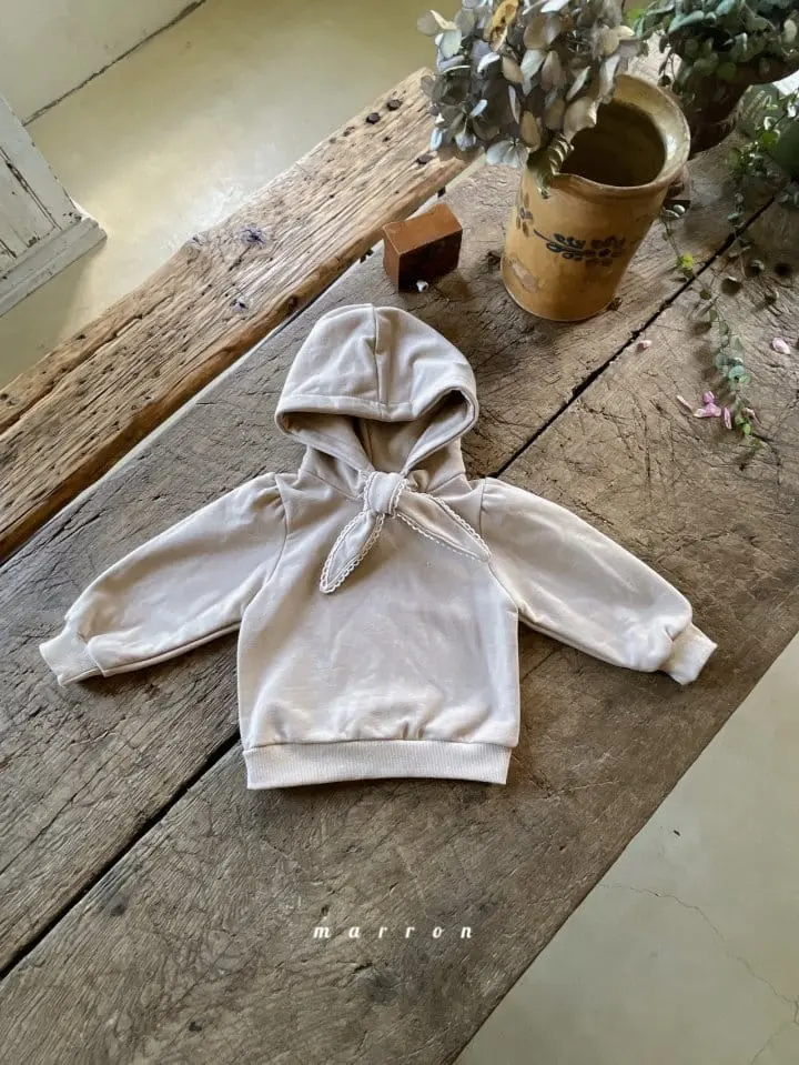 Marron Kid - Korean Children Fashion - #designkidswear - Lace Hoody Tee - 2