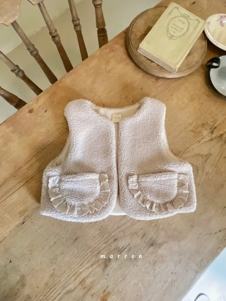Marron Kid - Korean Children Fashion - #fashionkids - Lace Pocket Vest - 3