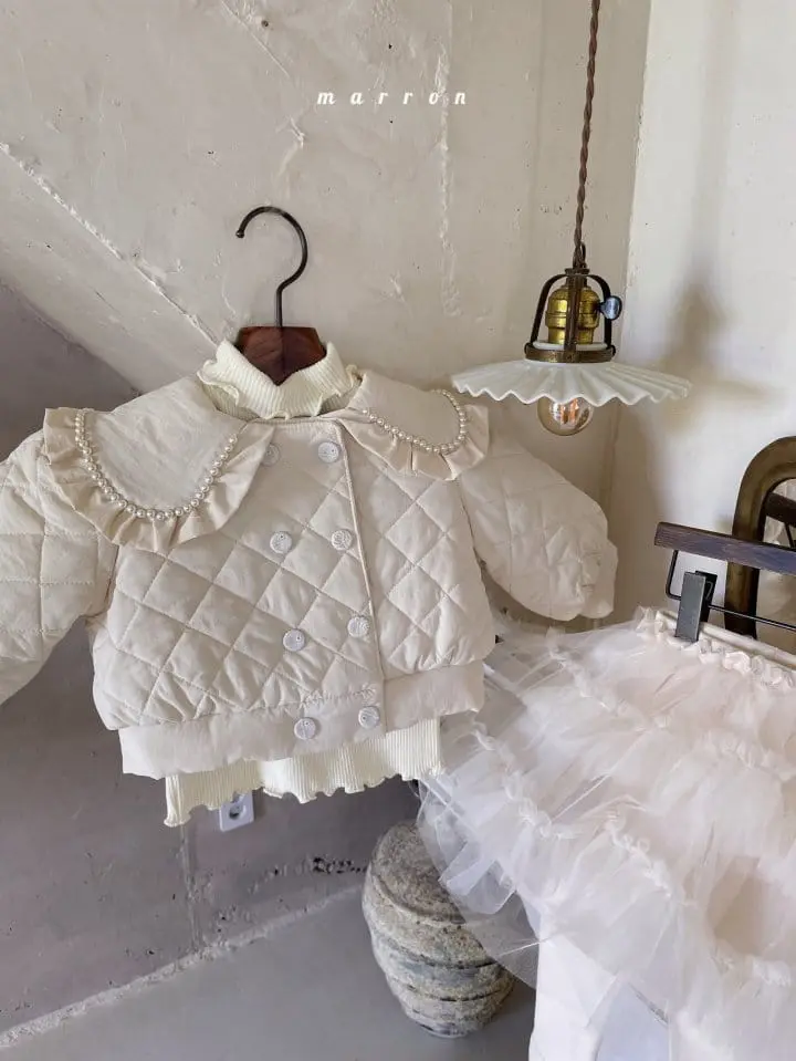 Marron Kid - Korean Children Fashion - #fashionkids - Pearl Collar Jacket - 8