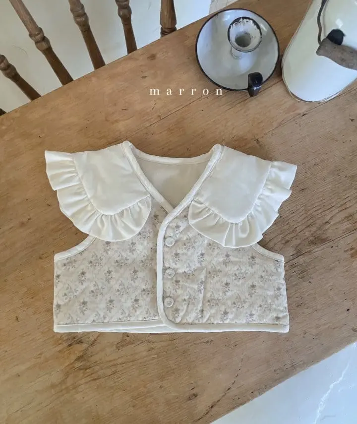 Marron Kid - Korean Children Fashion - #kidsshorts - Rose Collar Vest - 5
