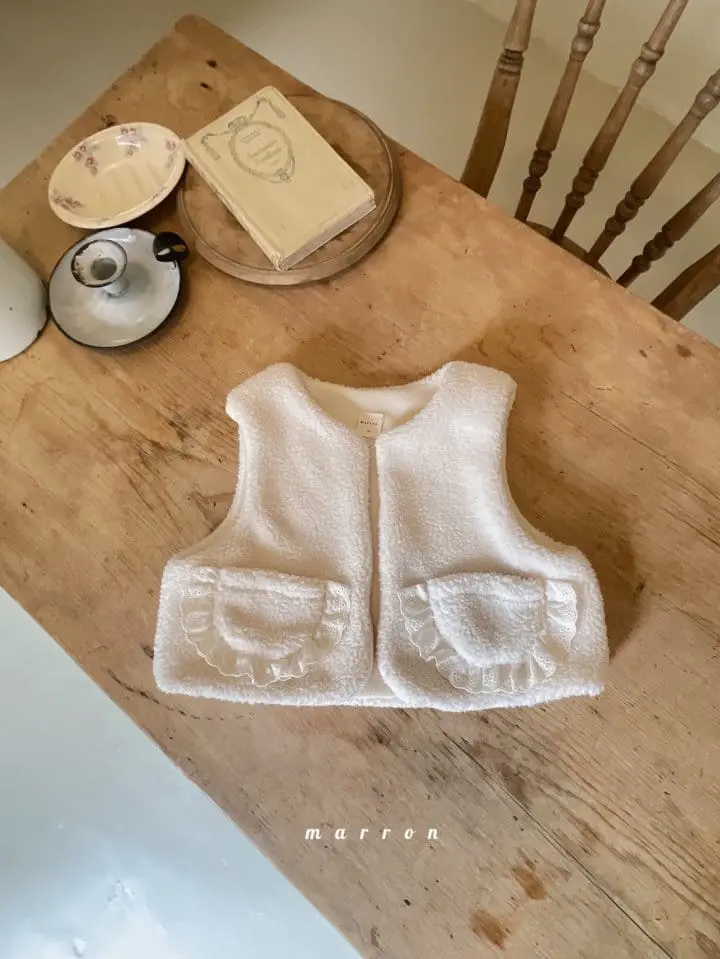 Marron Kid - Korean Children Fashion - #fashionkids - Lace Pocket Vest - 4
