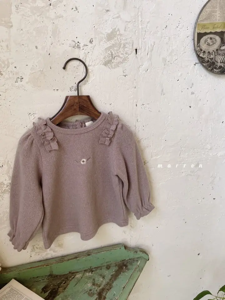Marron Kid - Korean Children Fashion - #kidsshorts - Avene Embroidery Tee - 6