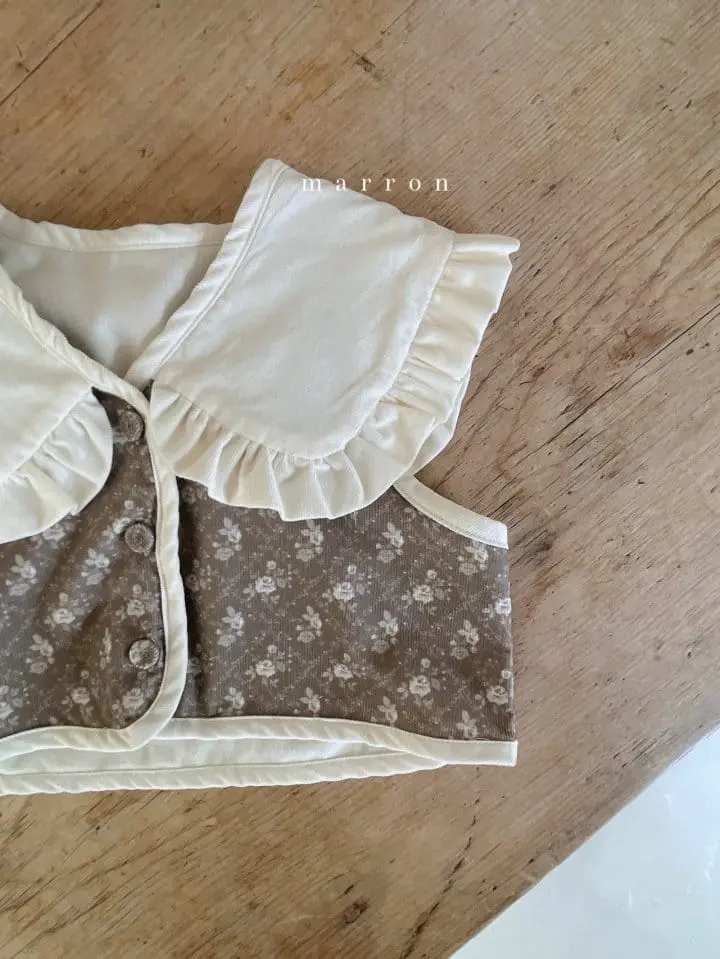 Marron Kid - Korean Children Fashion - #kidsstore - Rose Collar Vest - 6