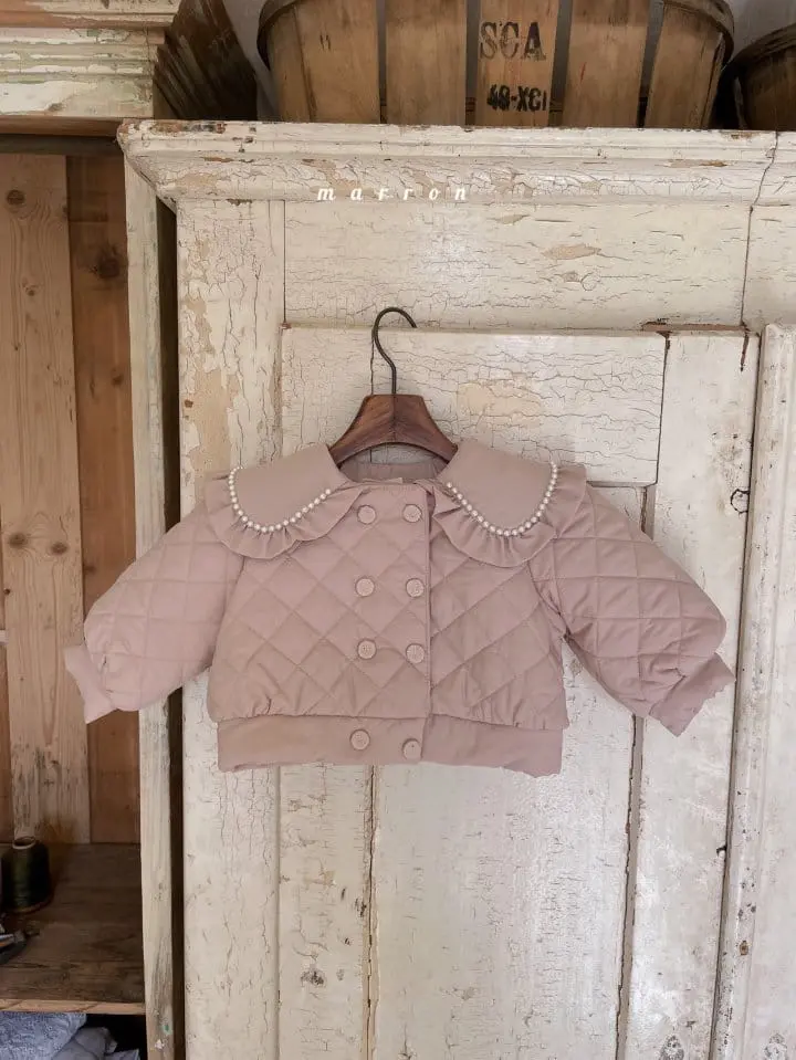 Marron Kid - Korean Children Fashion - #kidsstore - Pearl Collar Jacket - 10