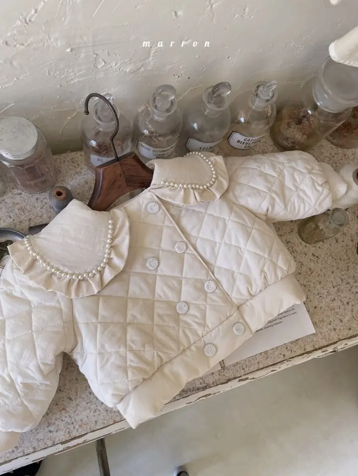 Marron Kid - Korean Children Fashion - #kidzfashiontrend - Pearl Collar Jacket - 11