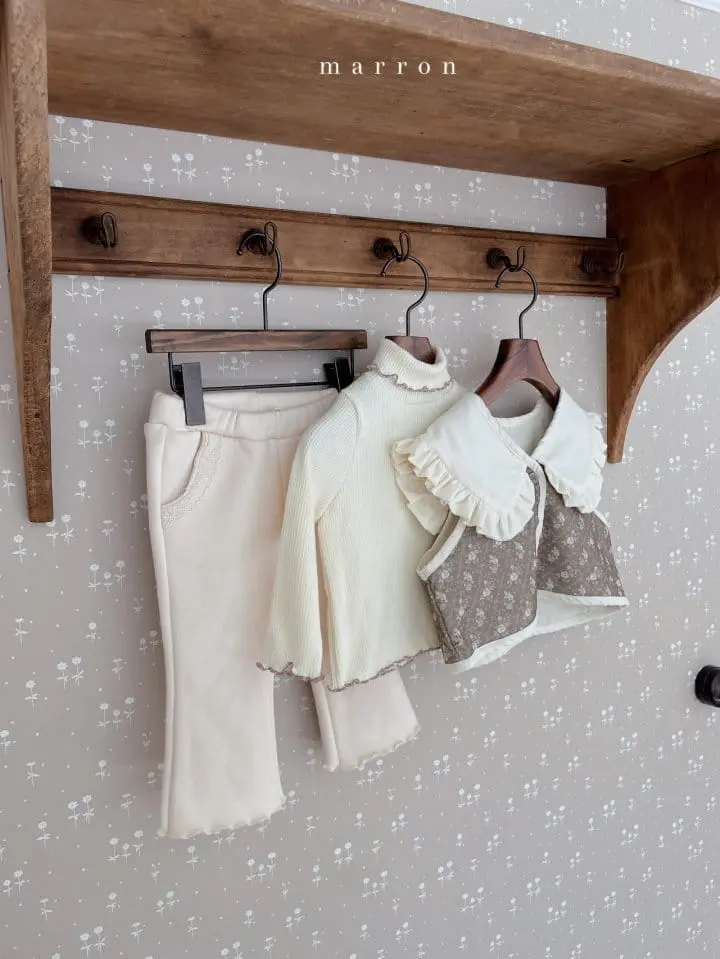 Marron Kid - Korean Children Fashion - #littlefashionista - Rose Collar Vest - 9