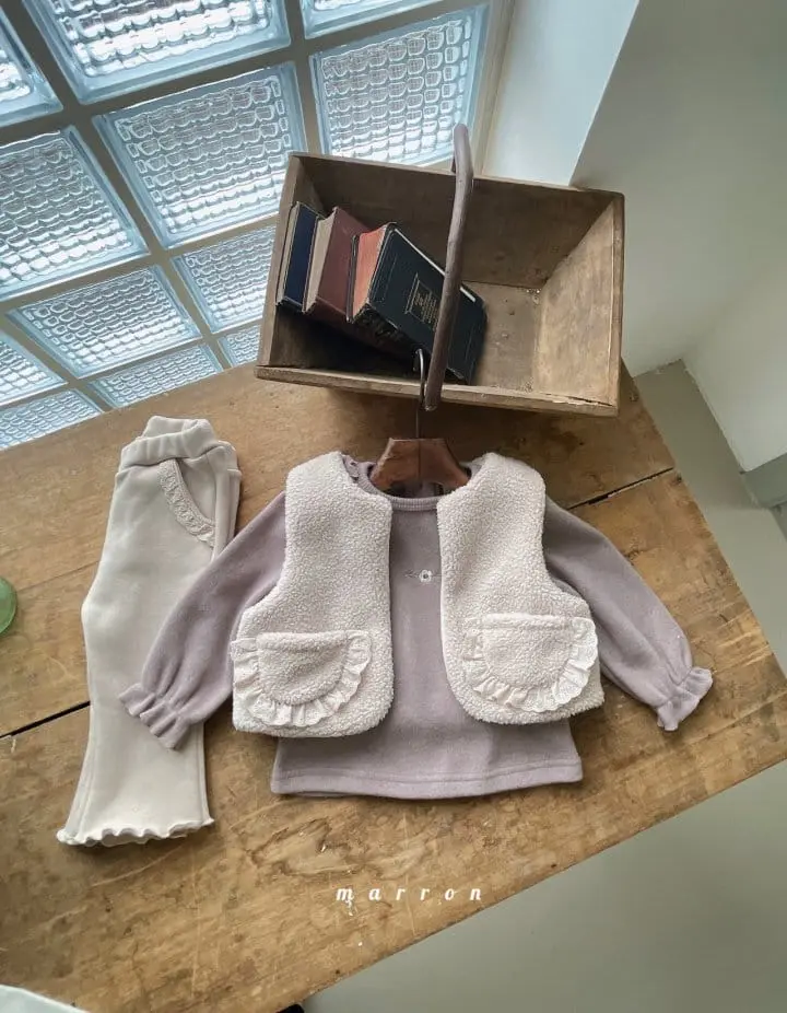 Marron Kid - Korean Children Fashion - #littlefashionista - Lace Pocket Vest - 8