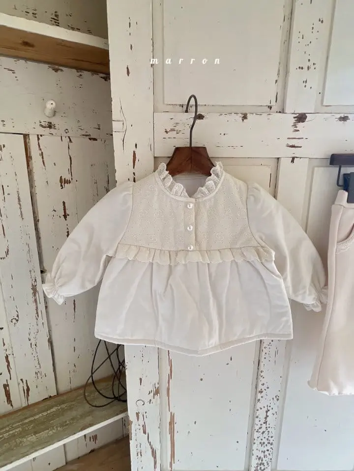 Marron Kid - Korean Children Fashion - #littlefashionista - Ribbon Blouse - 7