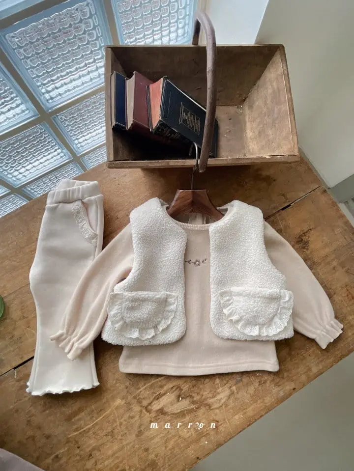 Marron Kid - Korean Children Fashion - #magicofchildhood - Lace Pocket Vest - 9