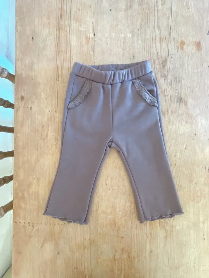 Marron Kid - Korean Children Fashion - #magicofchildhood - Lace Pocket Pants - 6