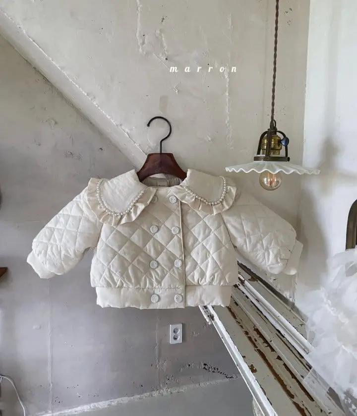 Marron Kid - Korean Children Fashion - #minifashionista - Pearl Collar Jacket