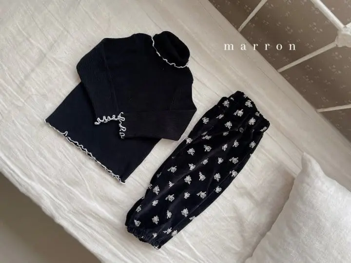 Marron Kid - Korean Children Fashion - #todddlerfashion - Veloure Pants - 8