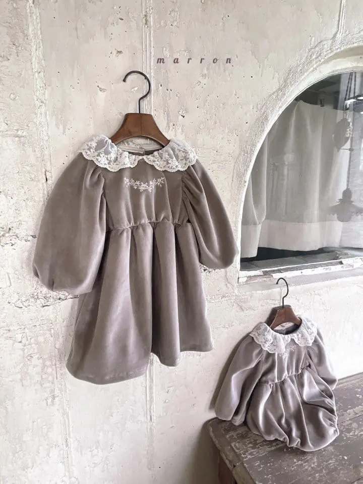 Marron Kid - Korean Children Fashion - #toddlerclothing - Rozly Veloure ONE-piece