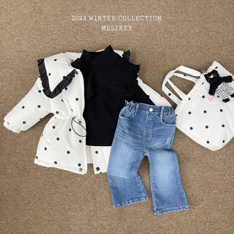 Melikey - Korean Children Fashion - #childofig - Dot Collar Padding Jacket - 5