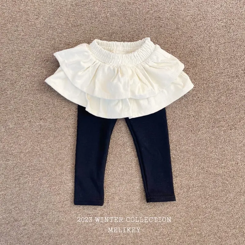 Melikey - Korean Children Fashion - #childrensboutique - Rib Cancan Skirt Leggings