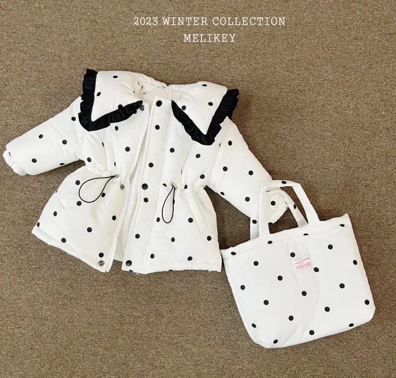 Melikey - Korean Children Fashion - #childrensboutique - Dot Collar Padding Jacket - 6