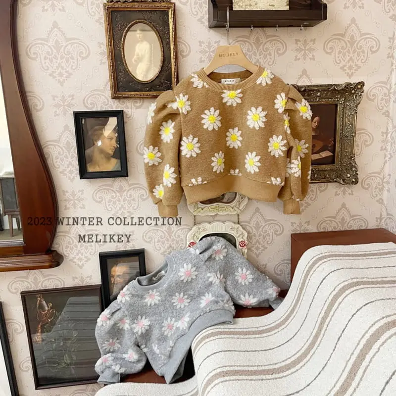 Melikey - Korean Children Fashion - #stylishchildhood - Flower Mongle Sweatshirt - 3