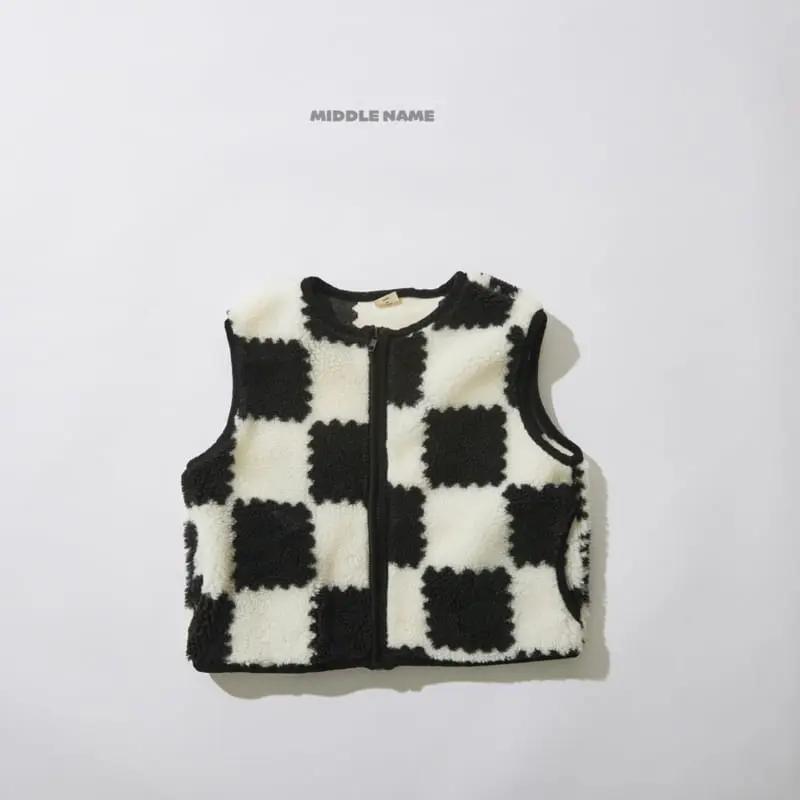 Middle Name - Korean Children Fashion - #designkidswear - Fleece Check Vest