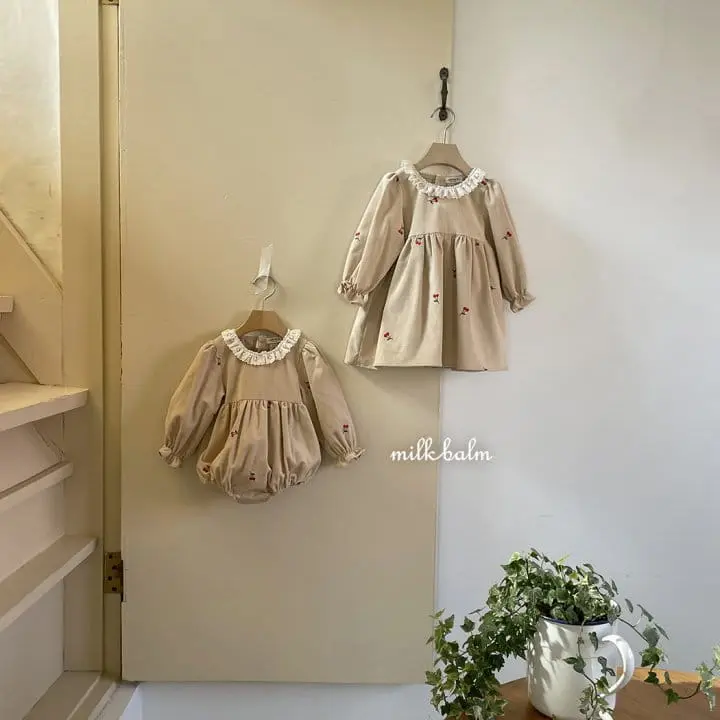 Milk Balm - Korean Baby Fashion - #babyfever - Cherry Bodysuit - 4
