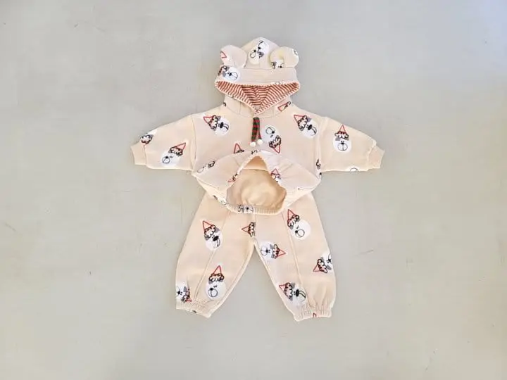 Mimico - Korean Children Fashion - #childrensboutique - Hat Bear Top Bottom Set - 8
