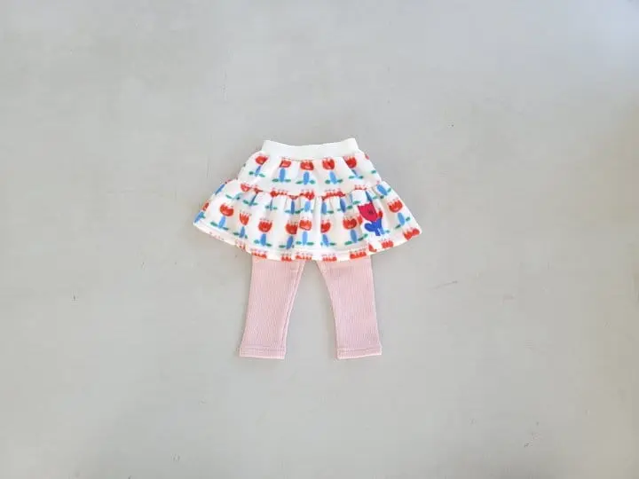 Mimico - Korean Children Fashion - #kidsstore - Flower Skirt Leggings - 9