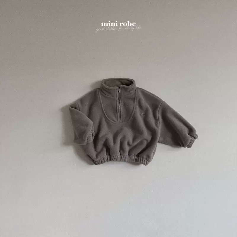 Mini Robe - Korean Baby Fashion - #smilingbaby - Bear Half Turtleneck Zip-up - 4