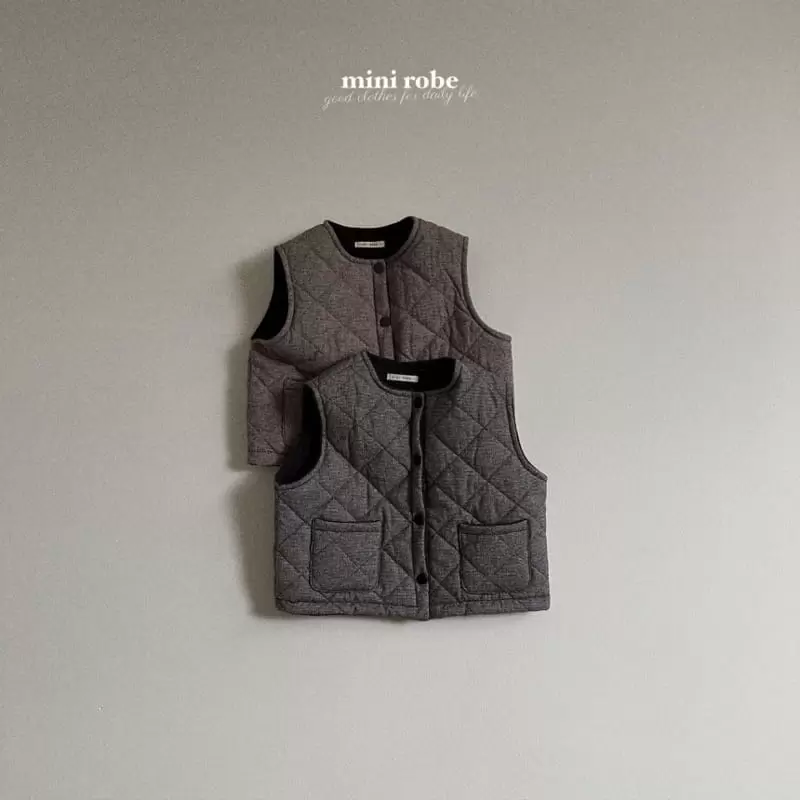 Mini Robe - Korean Baby Fashion - #babyclothing - Checks Vest