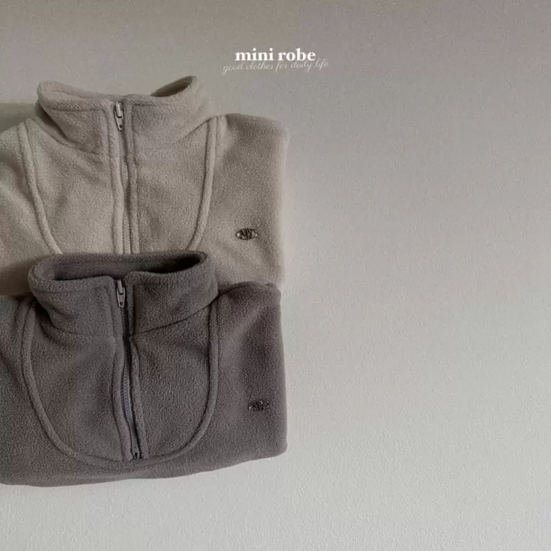 Mini Robe - Korean Baby Fashion - #babyfashion - Bear Half Turtleneck Zip-up - 7