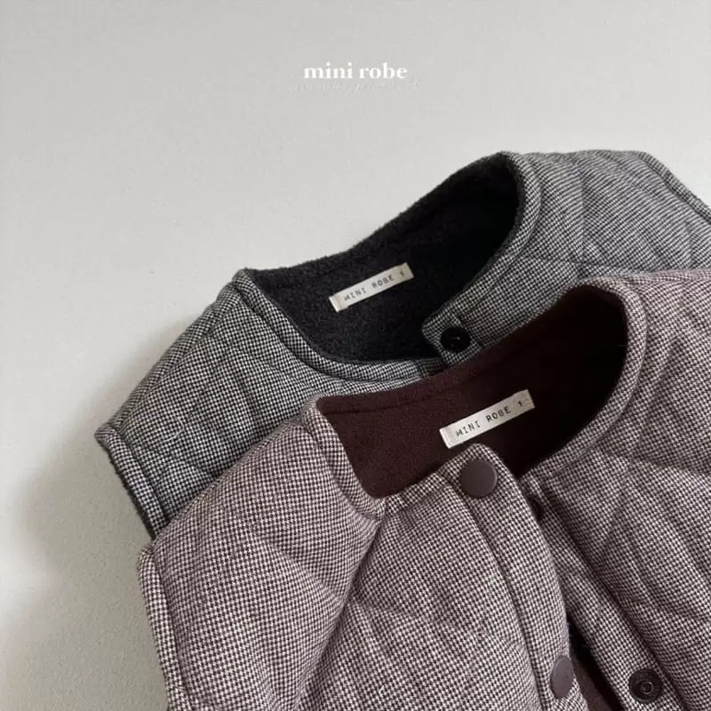 Mini Robe - Korean Baby Fashion - #babyoninstagram - Checks Vest - 6