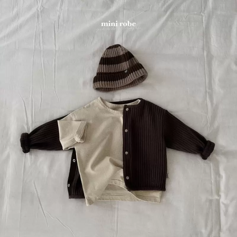 Mini Robe - Korean Baby Fashion - #babyootd - Jue Rib Cardigan - 12