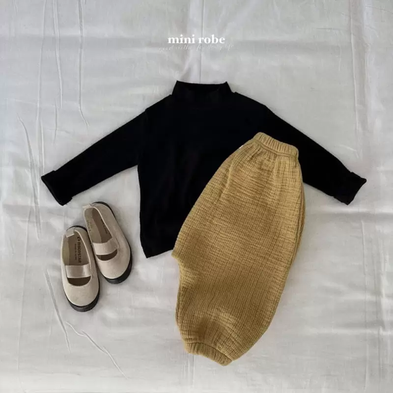 Mini Robe - Korean Baby Fashion - #babyootd - Sha Fleece Turtleneck Tee - 11