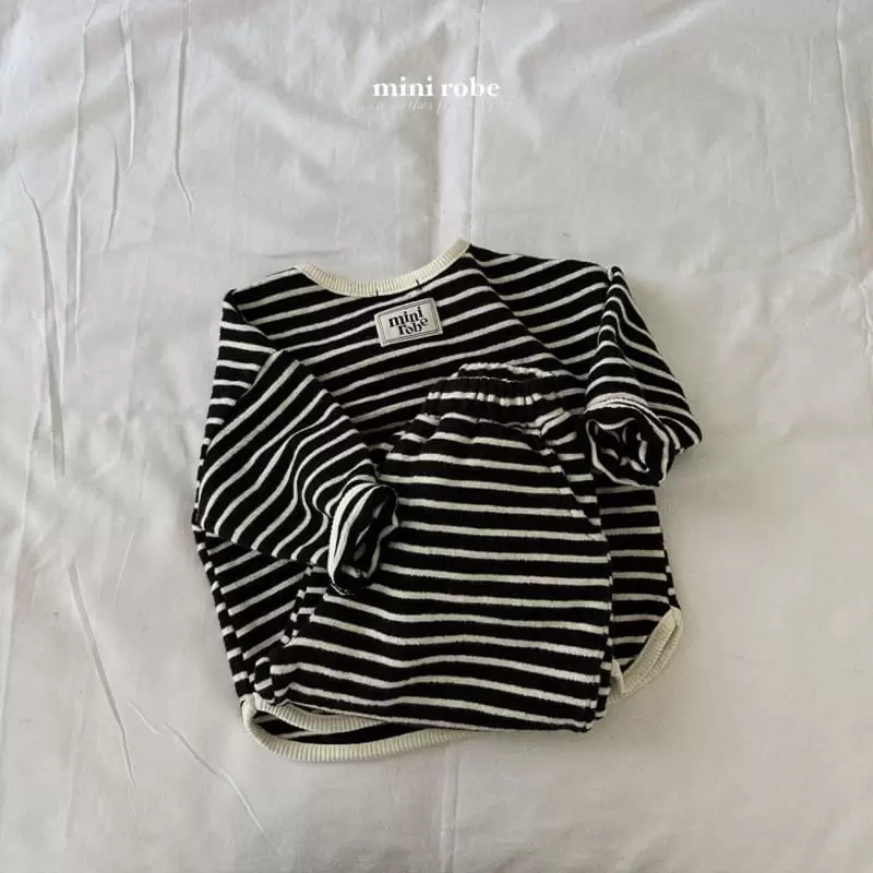 Mini Robe - Korean Baby Fashion - #babyoutfit - Land Piping Tee - 11